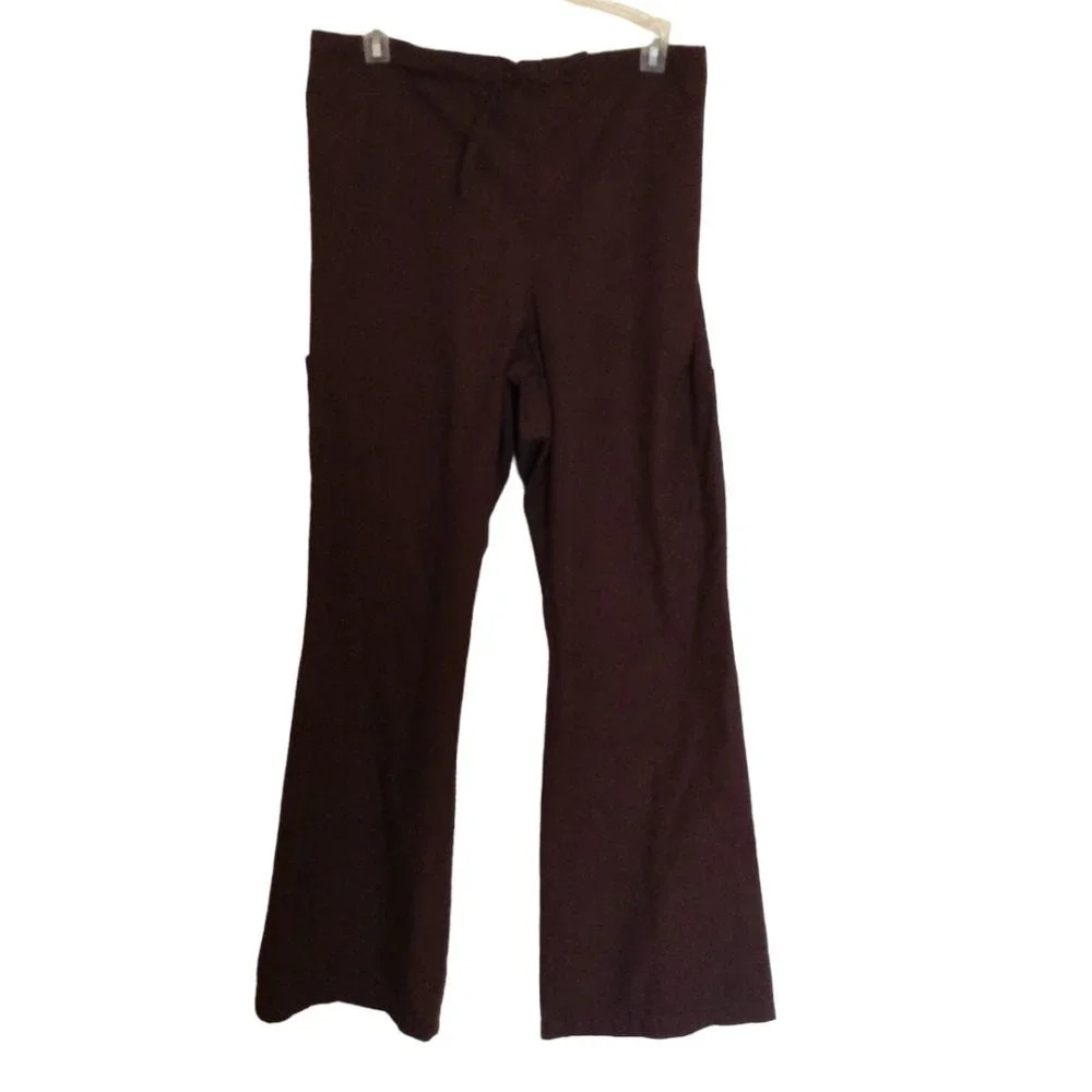 Health Pro Women's Scrub Pants HP -Flare Leg Brown Size M Nurse Uniform Medical
